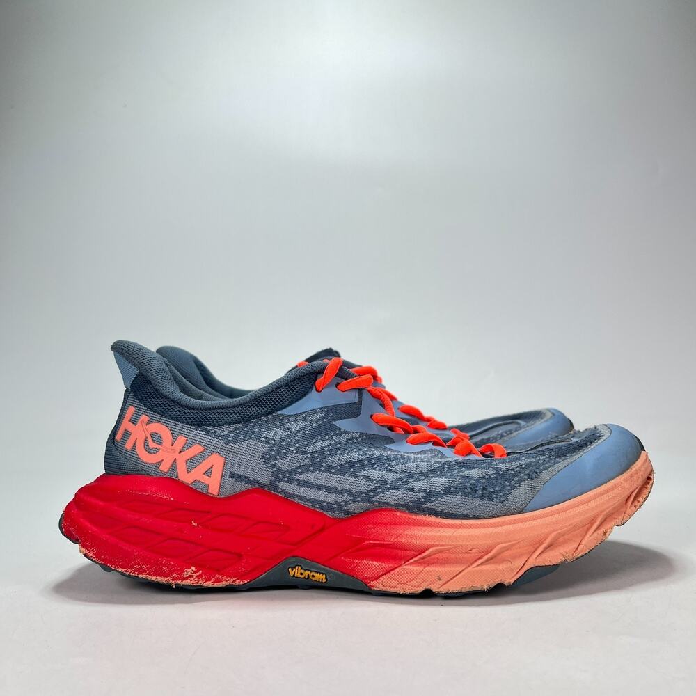 Hoka Speedgoat 5 Real Teal Papaya Trail Running Shoes 1123158 RPY Women's Sz 7B